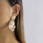 Jewelry niche cold folded shell earrings personality liquid fluid metal lotus leaf earrings