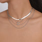 N1343 Retro multi-layer snake bone necklace circle micro-inlaid exaggerated hip-hop necklace niche simple necklace