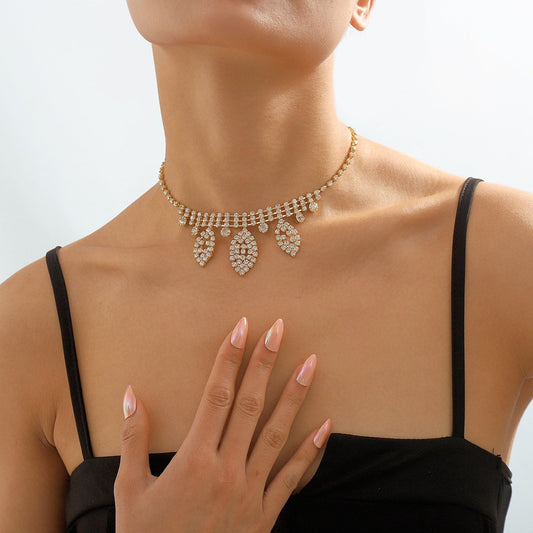 1914 Creative Geometric Devil's Eye Full Diamond Necklace Necklace Baroque Net Red Fashion Necklace