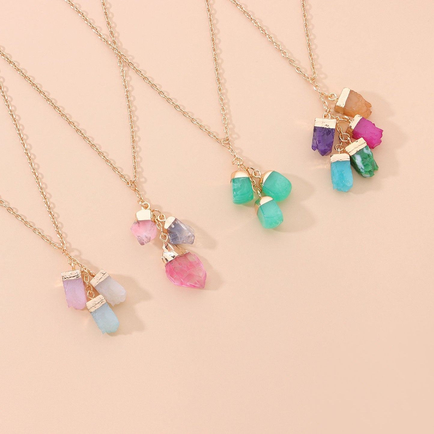 Jewelry Fashion Color Crystal Gem Pendant Necklace Girl Punk Exaggerated Trend Necklace