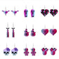 Halloween series earrings dark skull heart-shaped earrings female fashion creative funny spider exaggerated earrings