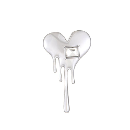 Fashion lava love brooch indifferent creative niche design heart-shaped suit pin collar accessories tide