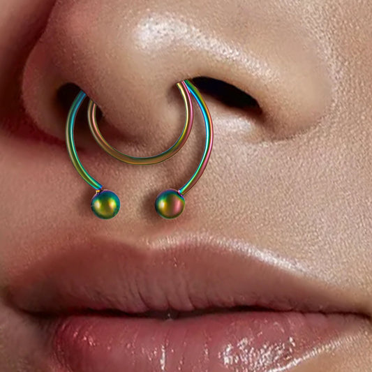 Stainless steel nose clip ins U-shaped non-perforated nose nail nose ring piercing jewelry for men and women