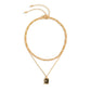 Jewelry Retro Simple Drip Oil Moon Tag Necklace Versatile Geometric Metal Chain Necklace Female