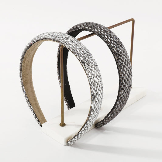 F4823 exaggerated light luxury personality hair hoop Baroque heavy industry French style full of diamonds shining small fragrance head hoop female