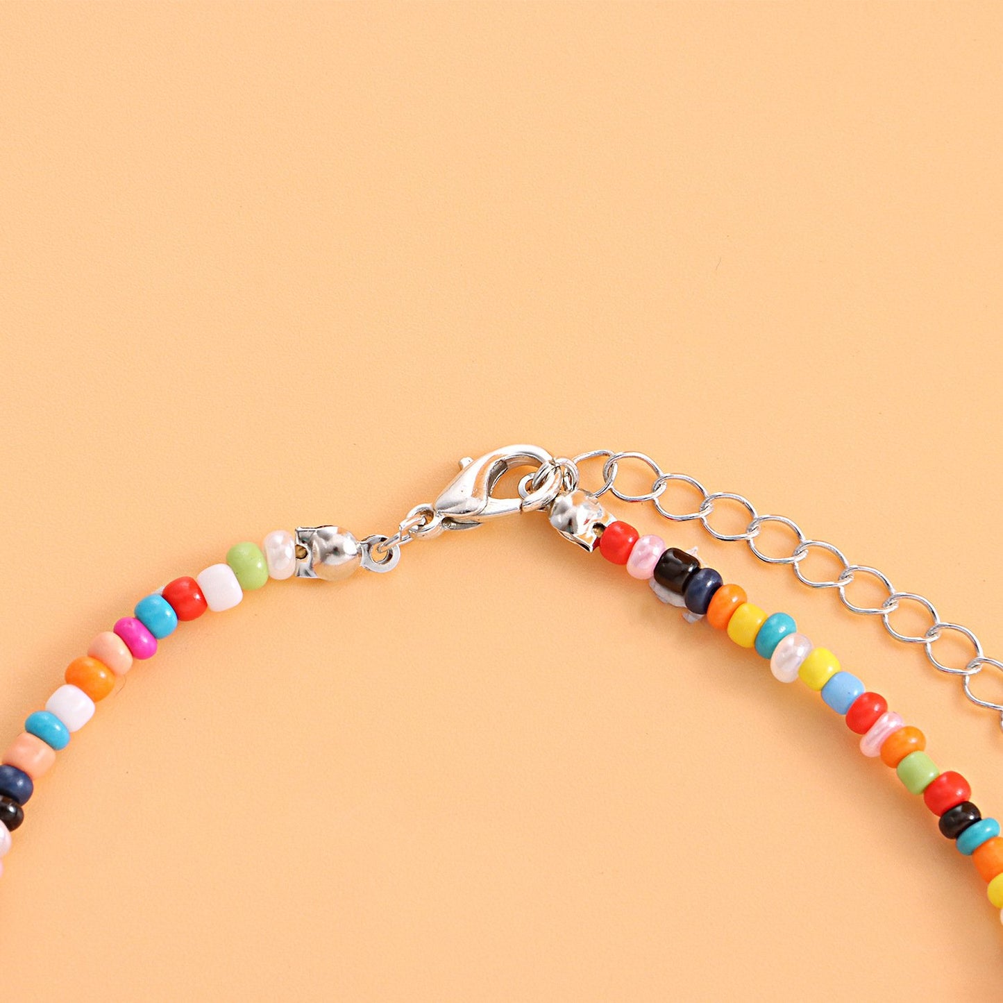 Jewelry Fashion Colorful Rice Beads Yellow Smiley Face Anklet Female Personality Popular Geometric Simple Foot Decoration