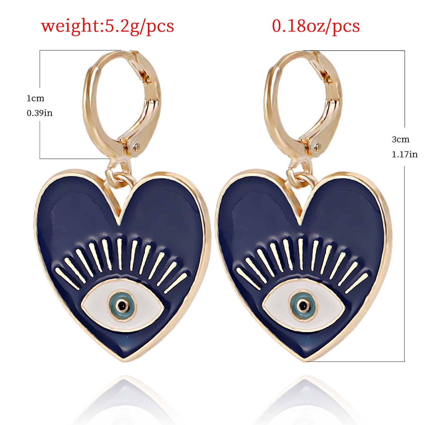 Jewelry ins color devil's eye heart-shaped pendant earrings female trendy cool eyes love earrings