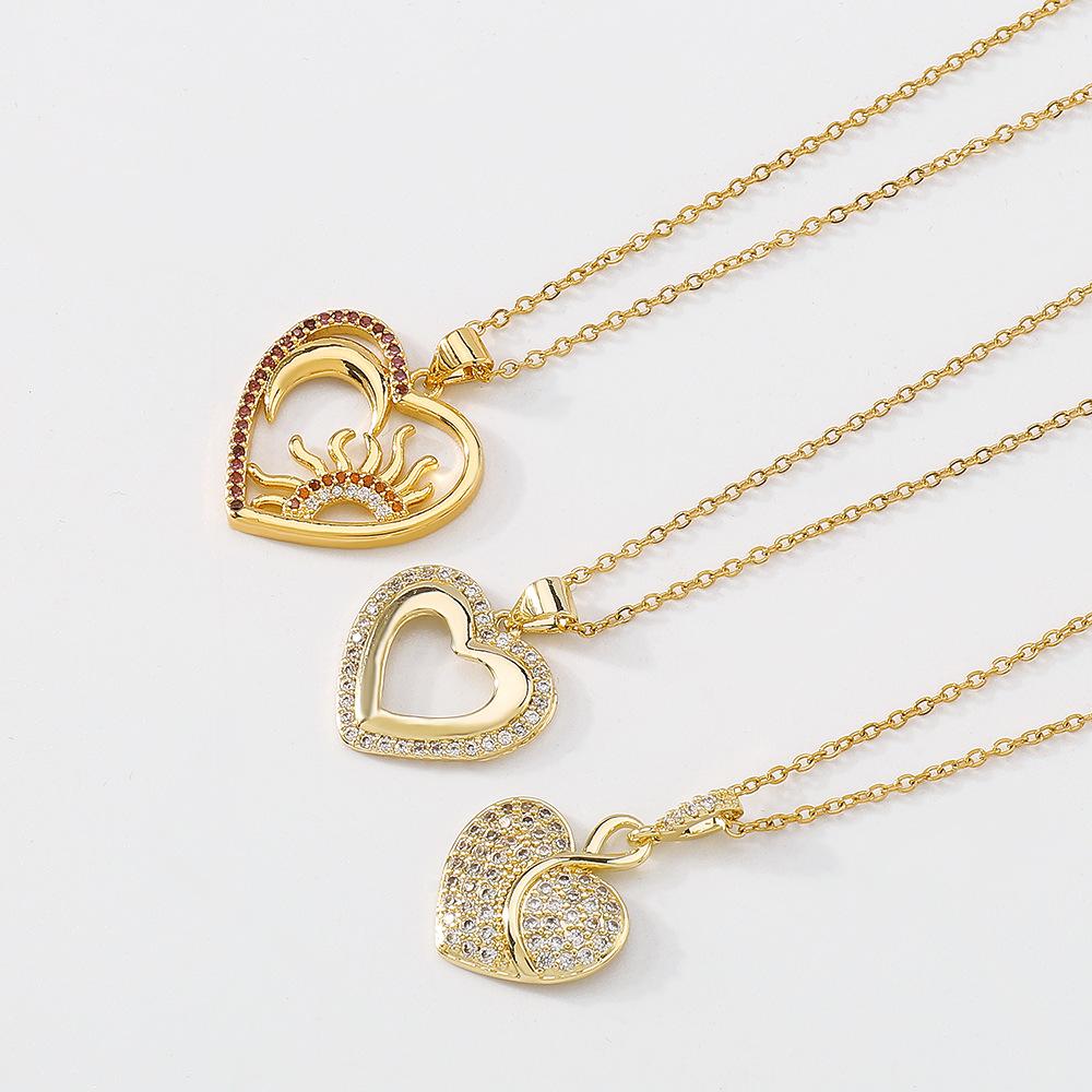 ZN161TikTok Light Luxury Geometric Niche Love Necklace Hollow Micro-inlaid Irregular Necklace