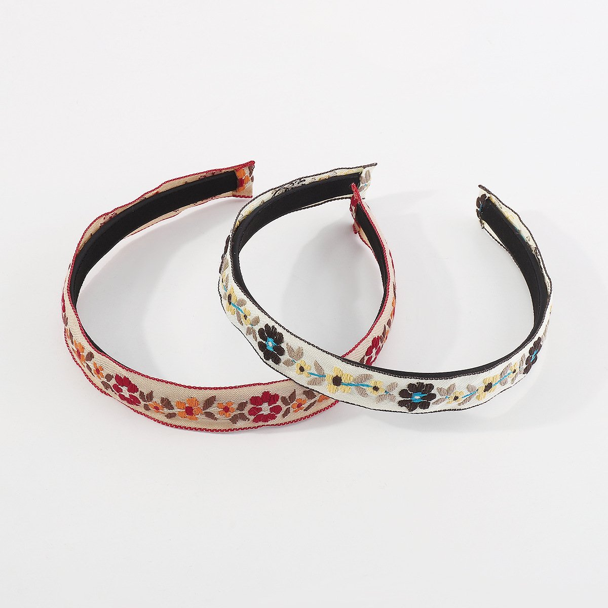 F5294 Small Fresh Girl Heart Hand Embroidered Flower Headband Simple Fabric Art Cute Sweet Geometric Headband