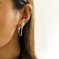 Jewelry metal cold texture C-shaped earrings women's retro niche inlaid with pearls all-match earrings
