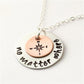 Explosive "nomatterwhere" compass necklace compass letter handmade pendant necklace