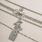 Jewelry punk key chain heart-shaped necklace female personality diamond-encrusted dragon-shaped rose multi-element necklace