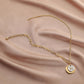 Fashion personality stainless steel gold shell letter M diamond pendant titanium steel ladies necklace