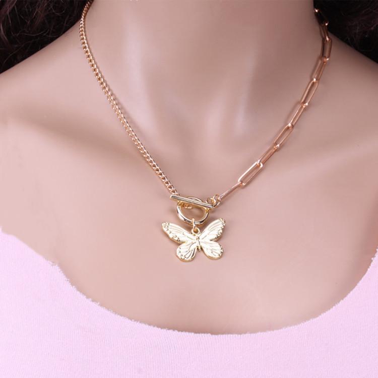 Jewelry niche retro butterfly necklace female amazo direct supply