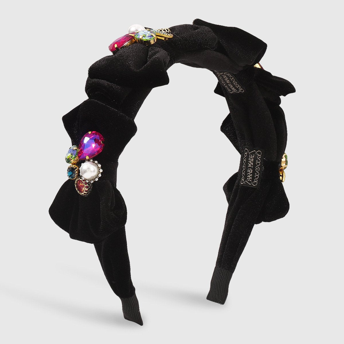 F4897 personalized bowknot pearl headband velvet light luxury rhinestone temperament sweet retro elegant headband