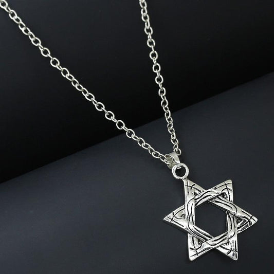 Star same style hexagram necklace personalized men's titanium steel pendant necklace fashion jewelry