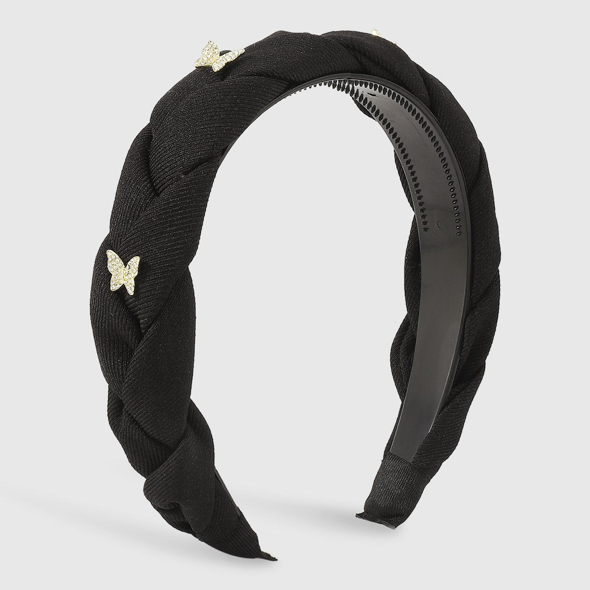 F558 Internet celebrity high skull top winding headband French retro elegant temperament light luxury rhinestone butterfly headband