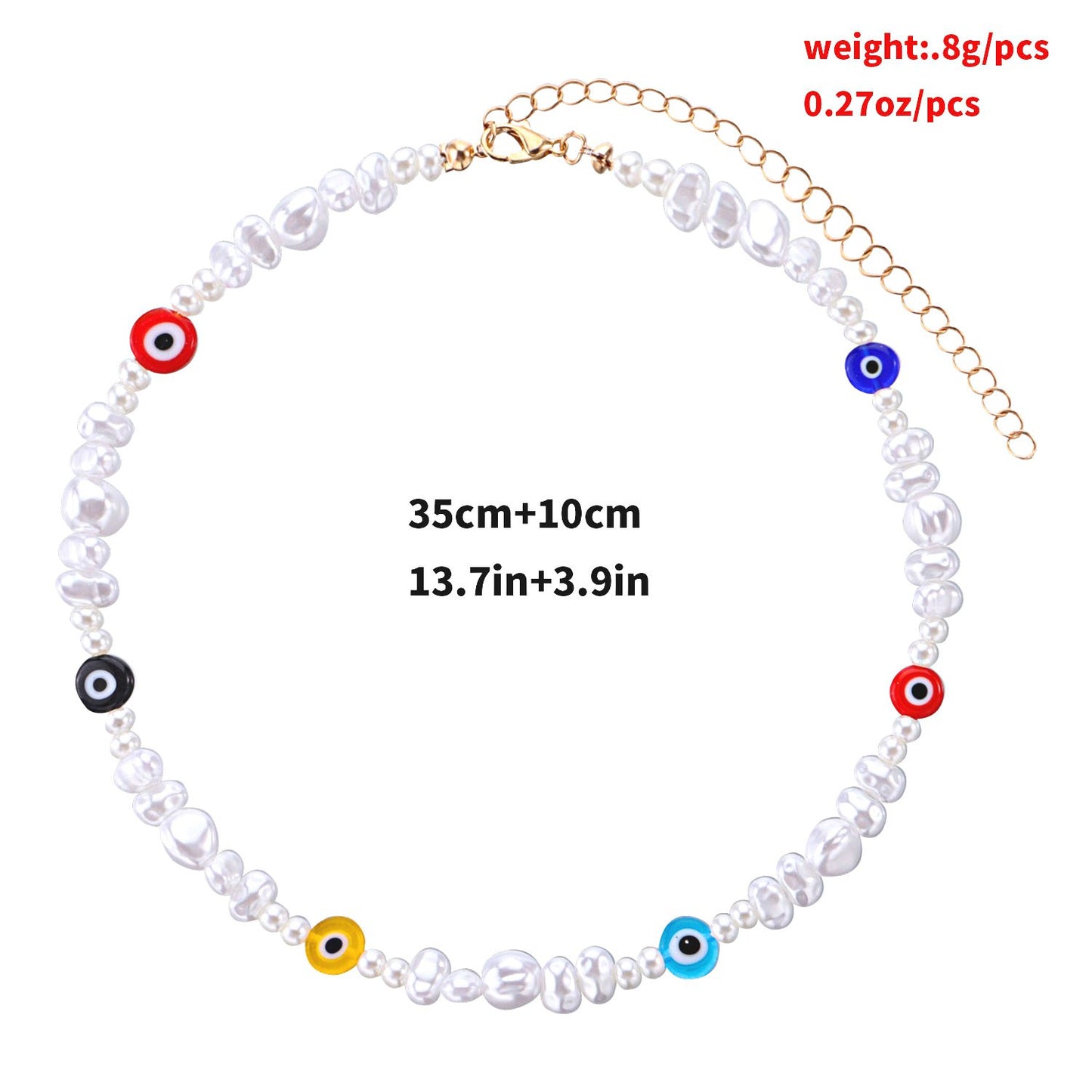 Jewelry Irregular Shaped Pearl Eye Necklace Ladies Short Fashion Devil Eye Necklace