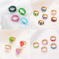ins color drop oil love ring love alien grid ring fashion accessories