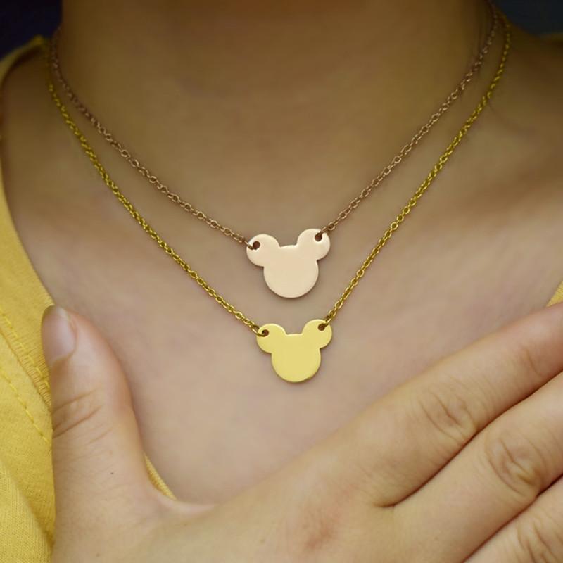 Dongdaemun Mickey Mouse Necklace Female Fashion Simple Mickey Head Necklace