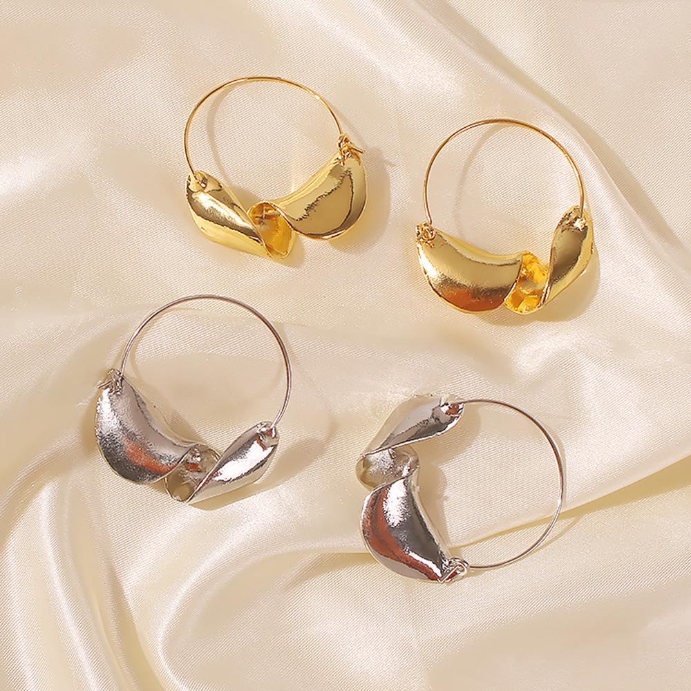 E8696 Exaggerated Alloy Earrings Women's Creative Geometric Big Circle Earrings Personalized Punk Earrings