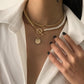 Jewelry Retro Simple Imitation Pearl Tag Necklace Hip Hop Trend Round Bead Snake Bone Chain Necklace