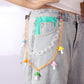 Two-piece pants chain all-match hip-hop body chain ins trend acrylic mushroom flower pendant