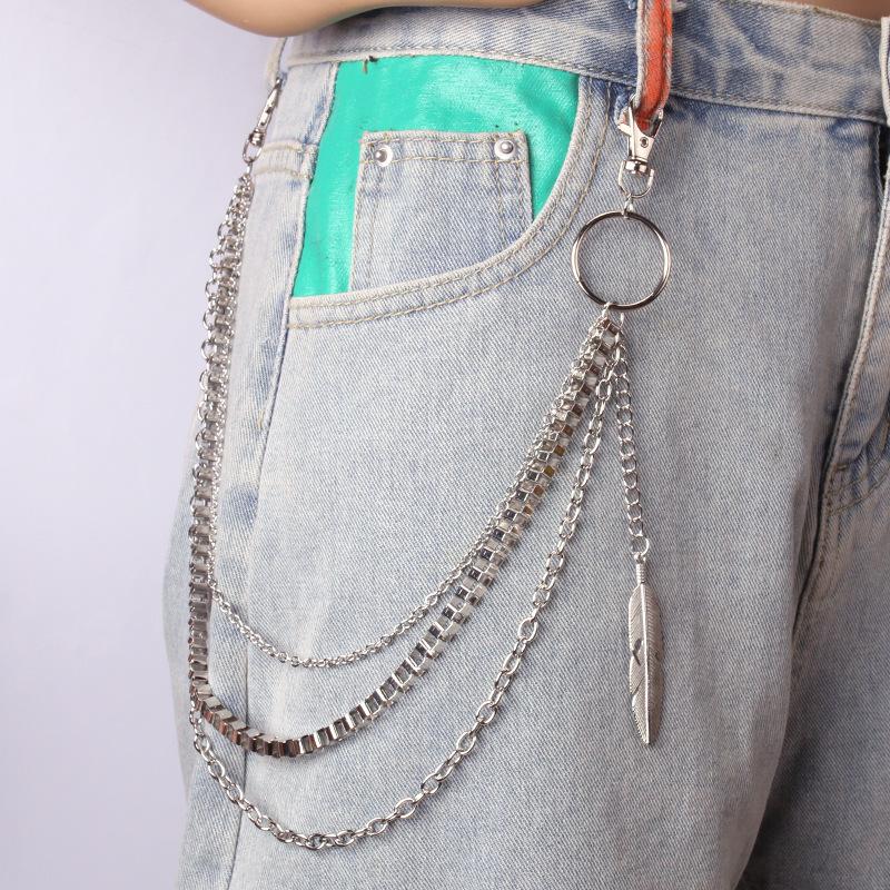 Jewelry Fashionable Pendant Waist Chain Creative Feather Hip Hop Pants Chain Female Cool Ins Pants Chain Versatile