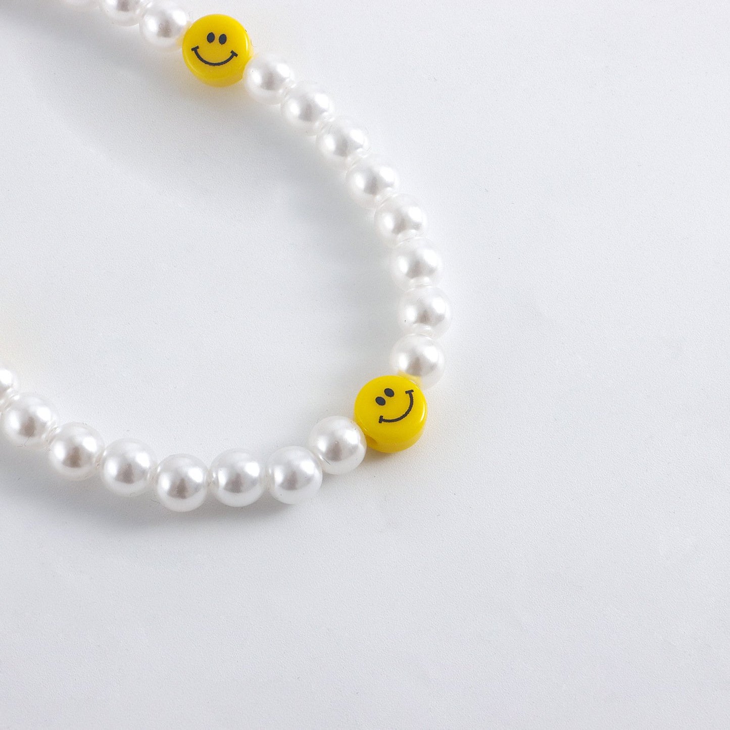 Jewelry Casual Beach Woven Imitation Pearl Anklet Shoes Decoration Simple Smiley Face Versatile Shoe Chain