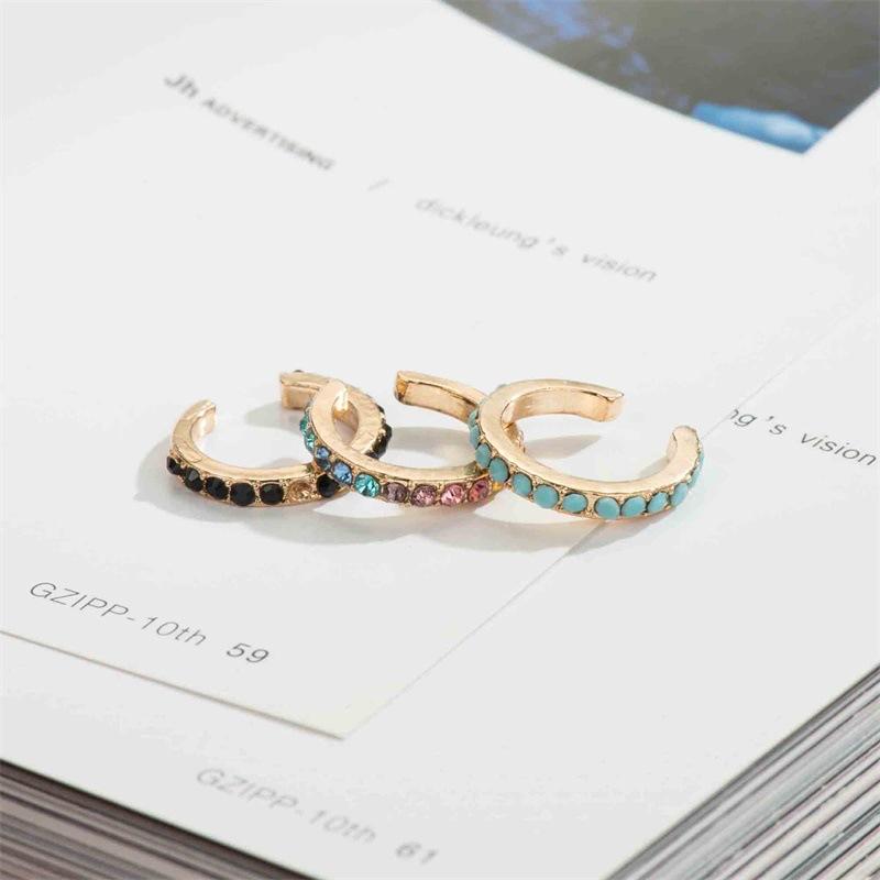 Earrings Simple diamond-studded earbone clip without pierced cold U-shaped ear clip design sense earrings