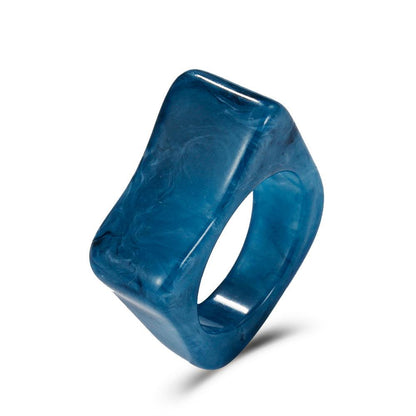 Summer square acrylic ring ins with the same transparent resin ring fashion geometric jewelry female