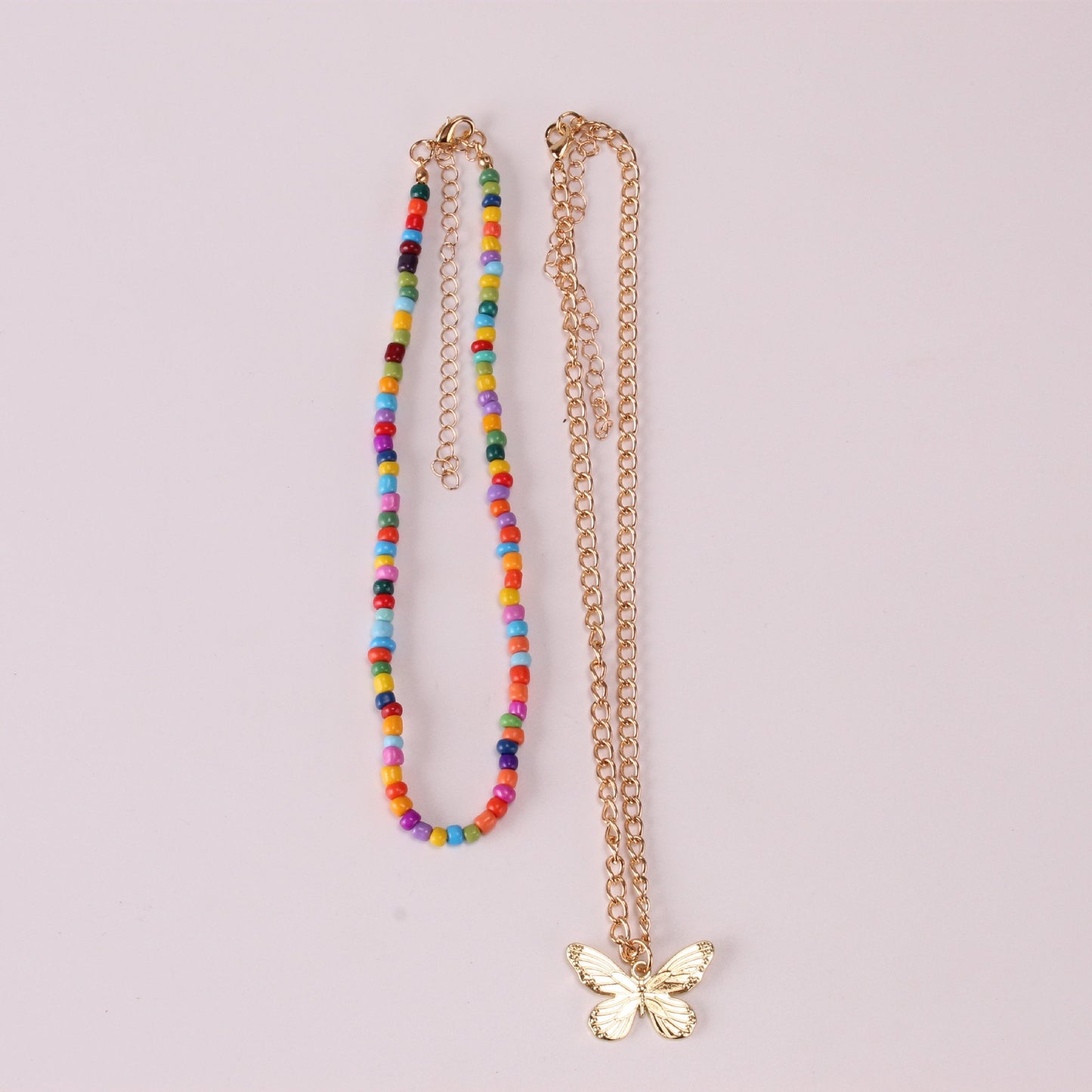 Fashion Jewelry Personality Simple Rice Bead Set Necklace Autumn Alloy Butterfly Necklace Female