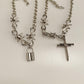 Necklace jewelry punk cold thorn steel nail single layer clavicle chain hipster night lock necklace