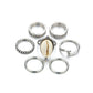 Retro Geometric Alloy Pattern Natural Shell Joint Ring Set 7 Pieces Combination Rings