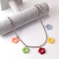 Necklace Geometric Contrasting Color Pendant Resin Small Fresh Flower Necklace Hip Hop Personality Fashion Necklace