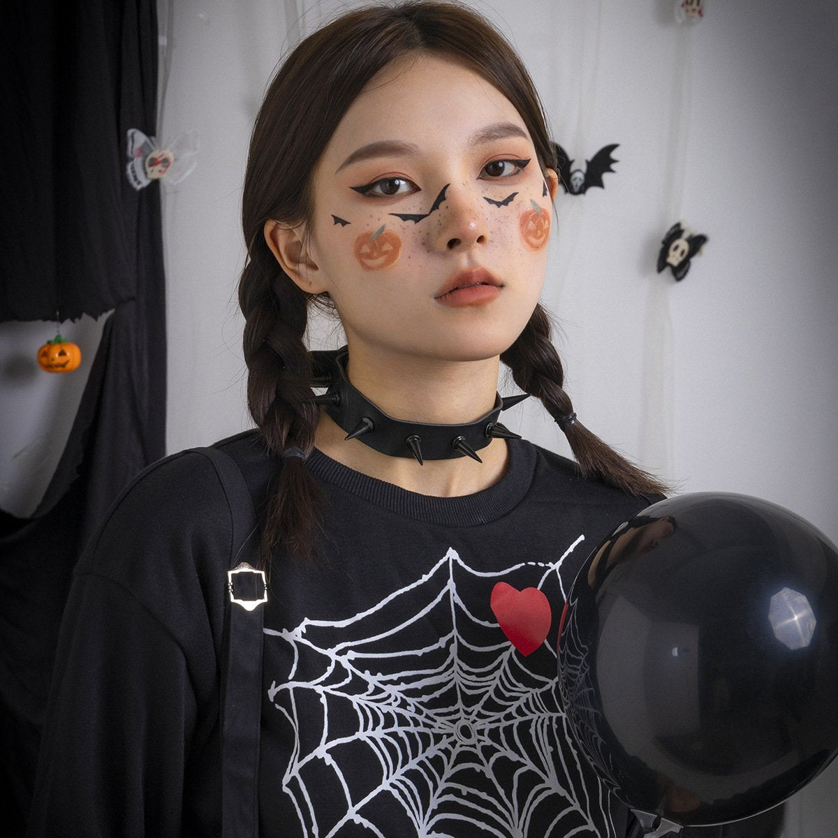 Dark cos gothic metal spike necklace personality sweet cool rivets three-dimensional choker collar necklace