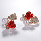 Ear Clip Temperament Exquisite Fashion Rhinestone Pearl Rose Butterfly Bridal Earbuckle Earrings