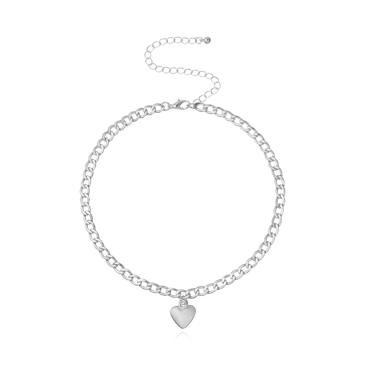 Fashion Love Clavicle Chain Simple Necklace Trend Personality Peach Heart Pendant Jewelry