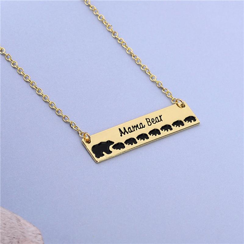Popular jewelry simple fashion mama bear pendant necklace mamabear mother's day gift