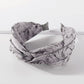 F475 Retro literary and artistic geometric headband elegant printed fabric wide-brimmed headband going out to wash face hair accessories