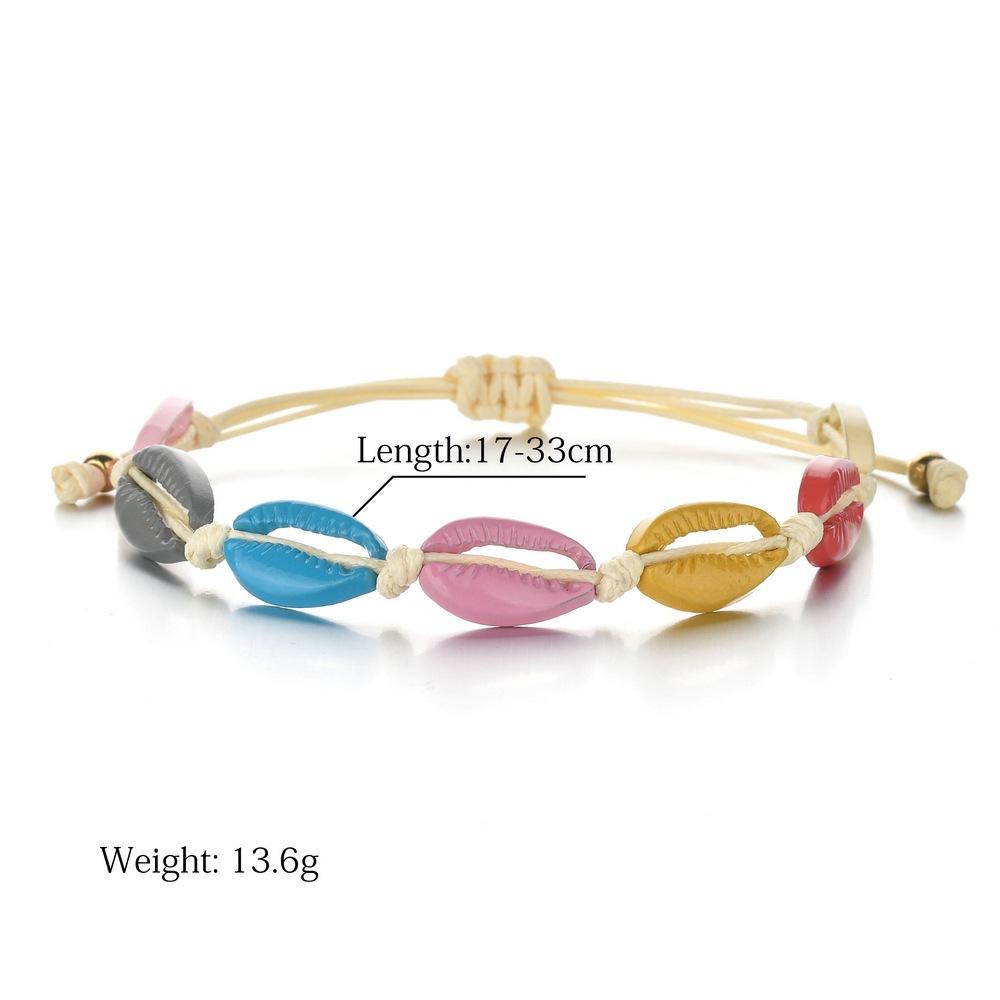 Jewelry Drip Oil Painted Alloy Shell Necklace Bohemian Braided Shell Bracelet