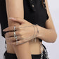 Jewelry Punk Rivet Finger Bracelet Female Hip Hop Personality Metal Chain Back Chain Bracelet