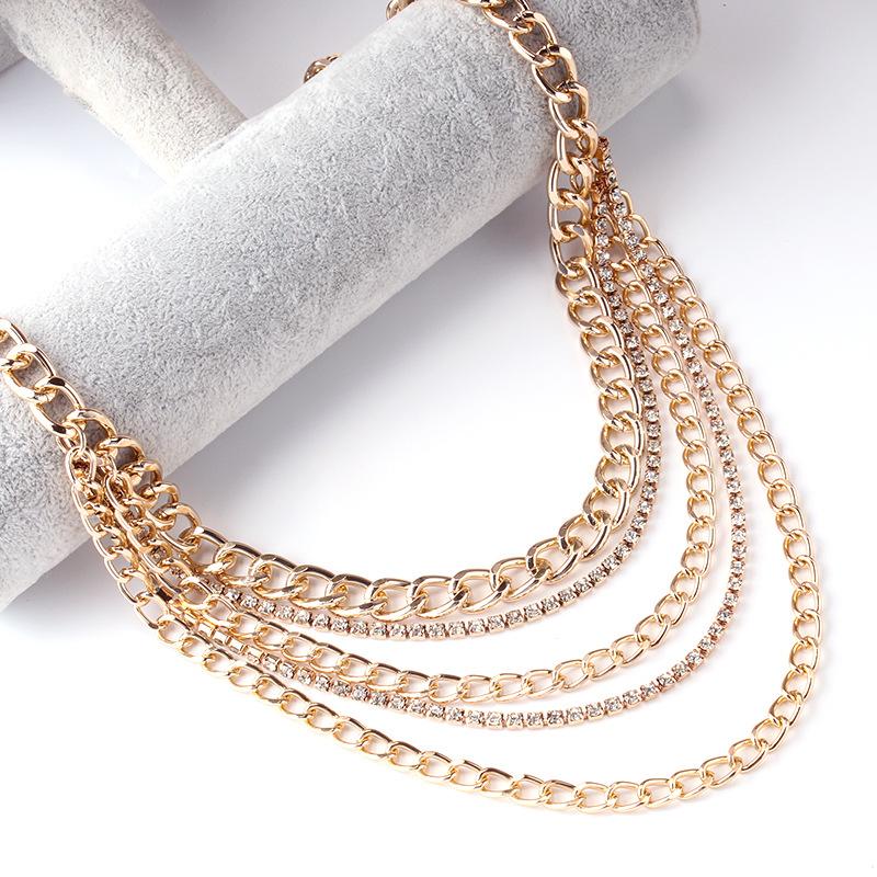 Jewelry multi-layer simple diamond chain body chain female retro sexy metal waist chain