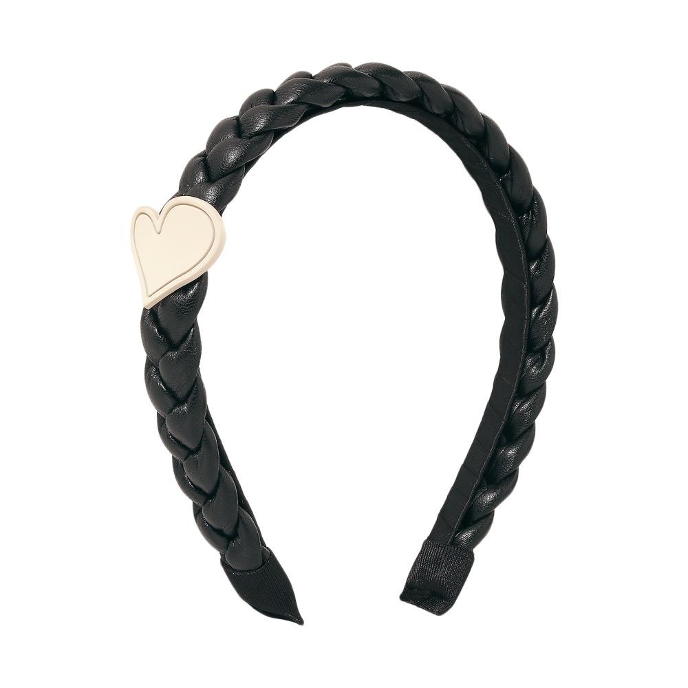 F354 braided headband PU texture twist braid creative hair accessories resin love small fresh headband
