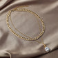 ins personality necklace double metal chain baroque special-shaped pearl pendant exaggerated clavicle chain