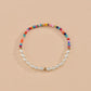 Fashion Oval Pearl Anklet Bohemian Vacation Colorful Rice Bead Elastic Thread Anklet Accessories
