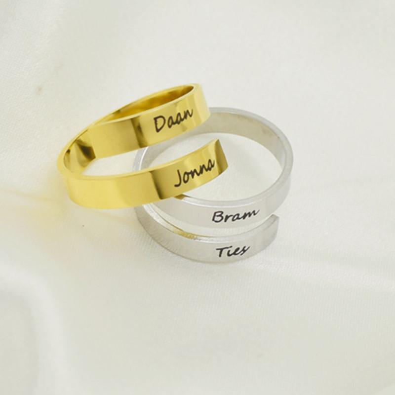 Stainless steel name custom ring DIY English letter marking lettering ring