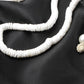 White Ocean Elements Round Broken Shell Conch Choker Beach Vacation Items Jewelry