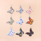 Jewelry double-sided printing butterfly leather earrings women's fashion ear hook combination earrings