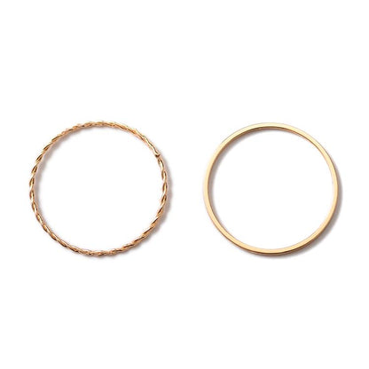 Metal Plating Twist Geometric 2-piece Ring Temperament Simple Joint Ring Women's Ring Thin Tail Ring